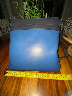 Coach Blue and Black Leather Messenger Bag